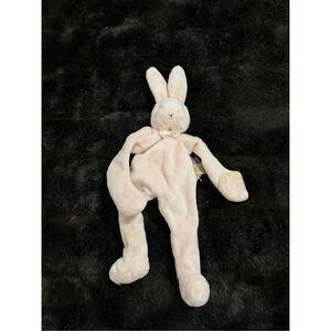 Bunnies by the Bay Pink Silly Bunny Pacifier Holder Plush Rattle Lovey Security